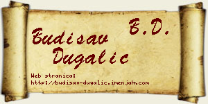 Budisav Dugalić vizit kartica